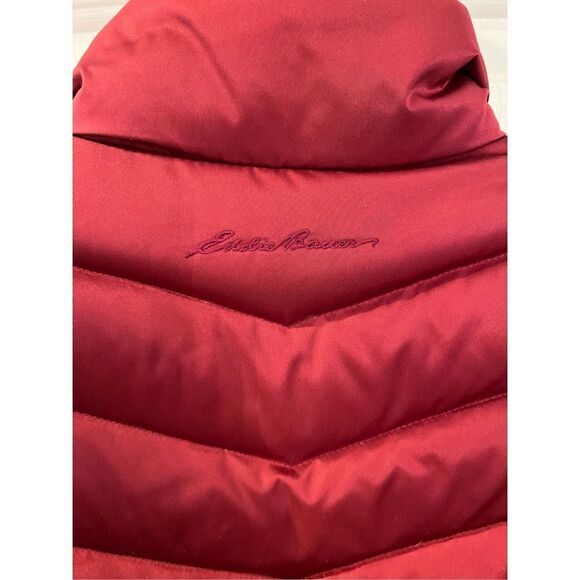 Eddie Bauer EB550 Burgundy Goose Down Puffer Vest sz PXS EUC - Picture 6 of 8